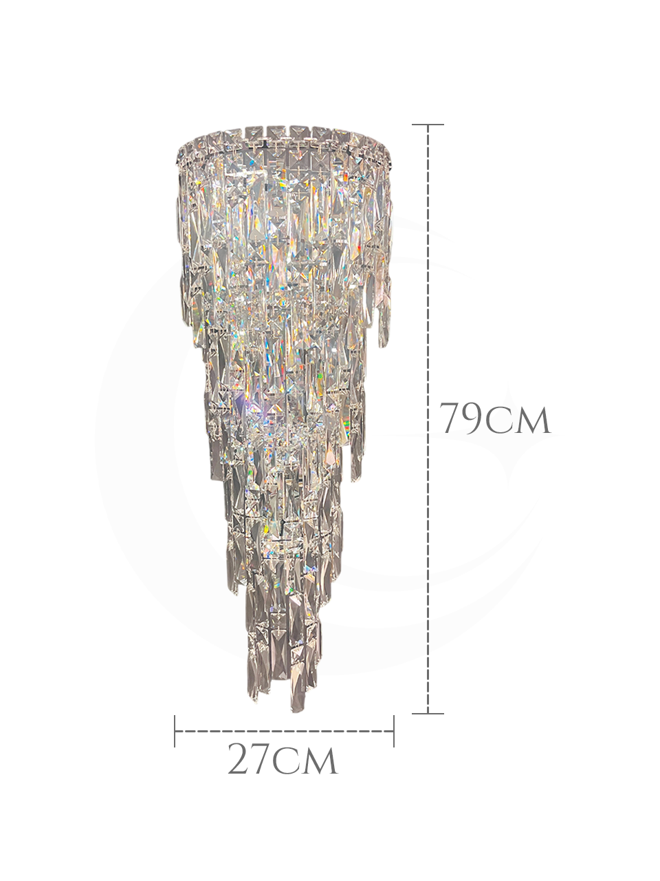 Lumin&aacute;ria de parede cascata dourada de cristal 23cm, ideal para decora&ccedil;&atilde;o de cabeceira de cama, corredor, quartos e lavabos